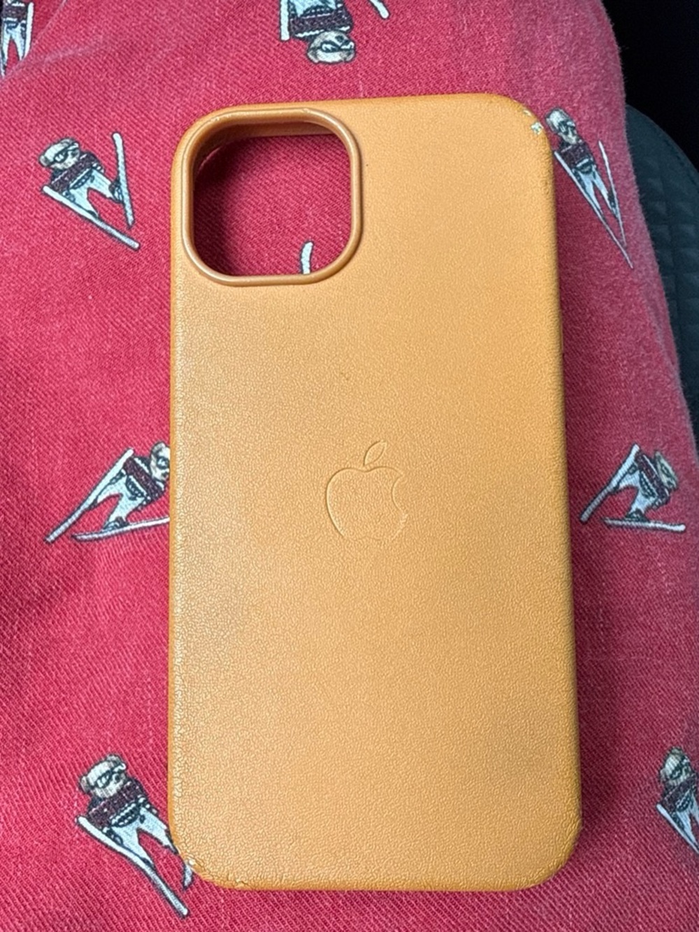 Used Apple Leather iPhone 13 Case in Orange